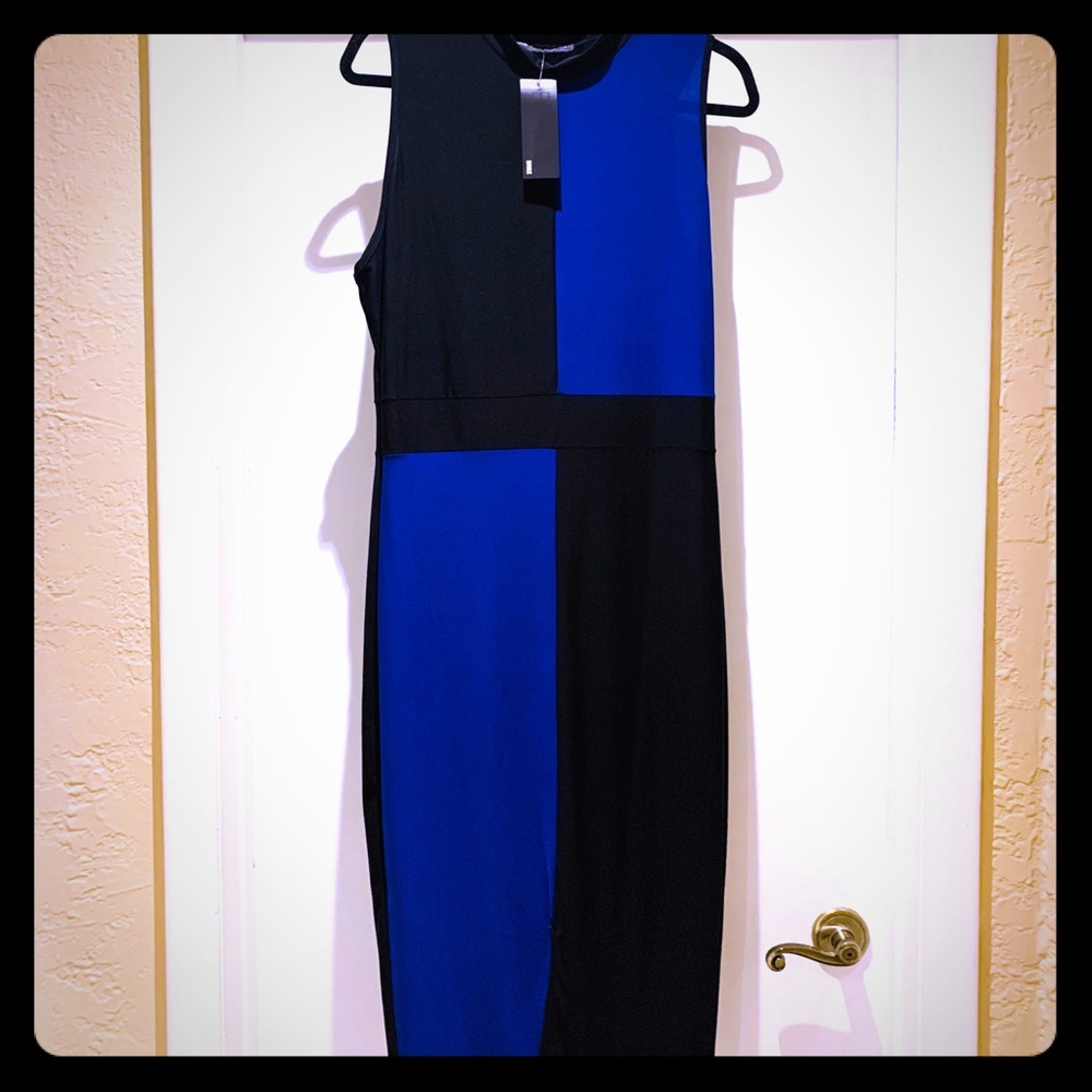 Black/Blue Block Dress